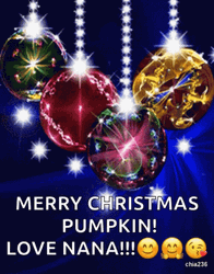 Merry Christmas Family Sparkling Balls Greeting GIF