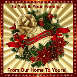 Merry Christmas Family Wreath Greeting GIF