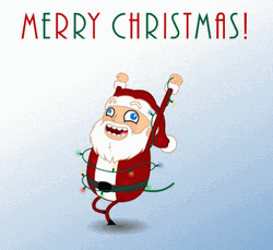 Merry Christmas Funny Running Santa Claus GIF