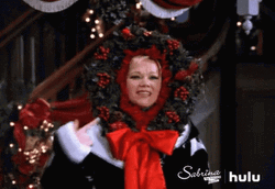 Merry Christmas Funny Sabrina And Her Shining Lantern GIF