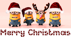 Merry Christmas Funny Singing Minions For Holiday GIF