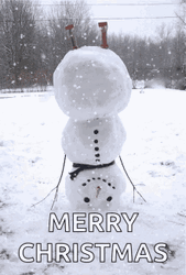 Merry Christmas Funny Snow Man Upside Down GIF