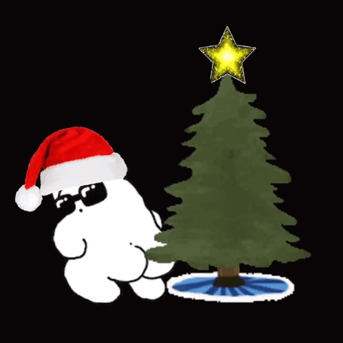 Merry Christmas Greeting Card With Christmas Tree GIF