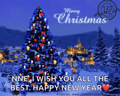 Merry Christmas Greeting Card With Christmas Tree GIF