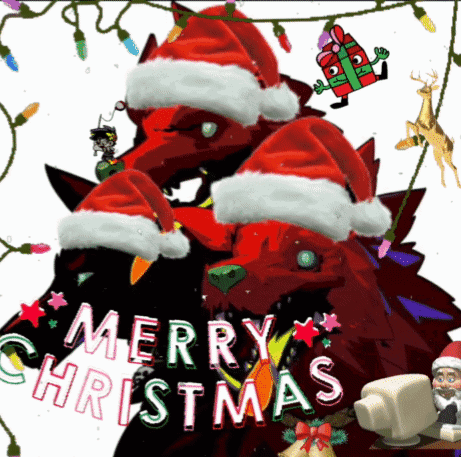 Merry Christmas Greeting Card With Santa Hat GIF
