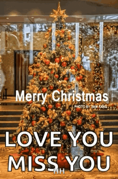 Merry Christmas Love You Miss You Tree Card GIF