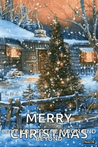 Merry Christmas Love You To The Moon And Beyond GIF