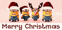 Merry Christmas Minions Greetings GIF