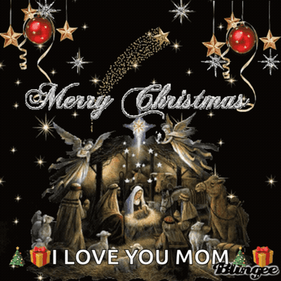 Merry Christmas Nativity Scene GIF