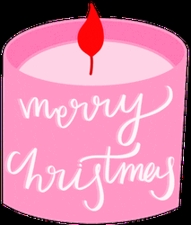 Merry Christmas Pink Candle GIF