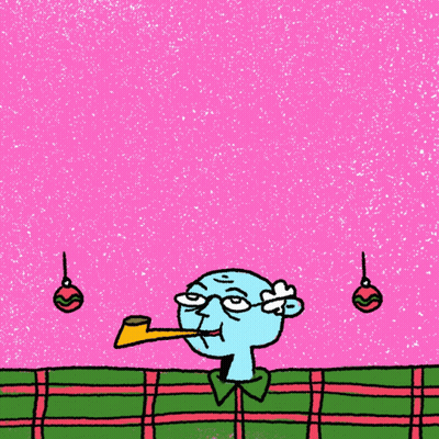 Merry Christmas Pops Greeting Man Blowing Horn GIF