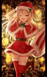 Merry Christmas Pretty Female Santa Anime GIF