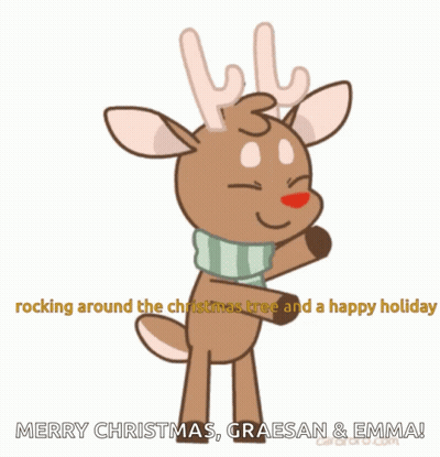 Merry Christmas Reindeer Graesan & Emma GIF