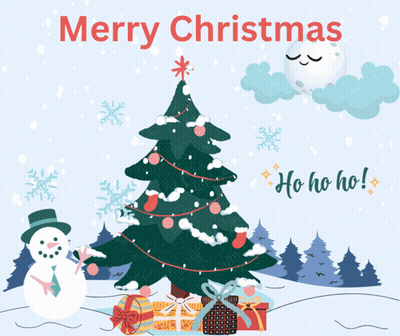 Merry Christmas Santa Claus And Christmas Tree GIF
