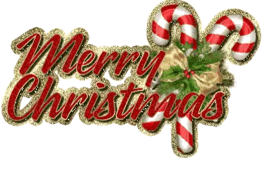 Merry Christmas Sign With Candy Canes Sticker