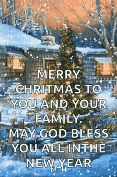 Merry Christmas To You And Your Family May God Bless You All In The New Year GIF