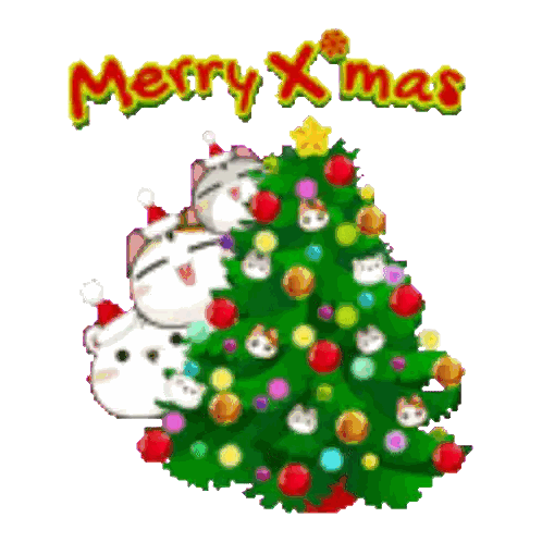 Merry Christmas Tree Greeting Card Sticker