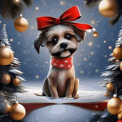 Merry Christmas Wishes Cute Pup GIF