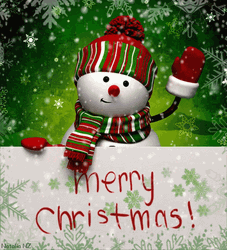 Merry Christmas Wishes Hello Snow Man GIF