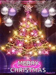 Merry Christmas Wishes Spinning Christmas Tree GIF