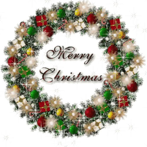 Merry Christmas Wreath Sticker