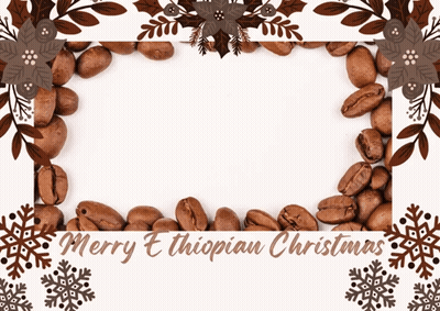 Merry Ethiopian Christmas Frame With Coffee Beans GIF