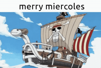 Merry Miercoles Pirate Ship Poster GIF