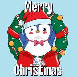 Merry Xmas Cute Pudgy Penguin GIF