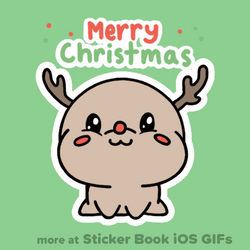 Merry Xmas Cute Reindeer Sticker GIF
