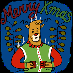 Merry Xmas Electrified Moose GIF
