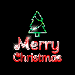 Merry Xmas Flashing Neon Lights GIF