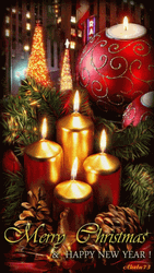 Merry Xmas Flickering Christmas Candles GIF