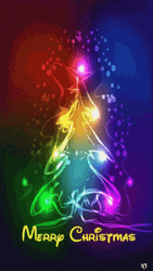 Merry Xmas Neon Glowing Lights GIF