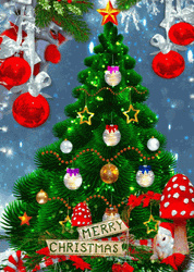 Merry Xmas Shimmering Christmas Tree GIF