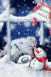 Merry Xmas Snowman GIF