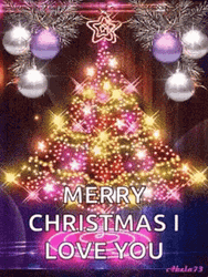 Merry Xmas Spinning Christmas Tree GIF