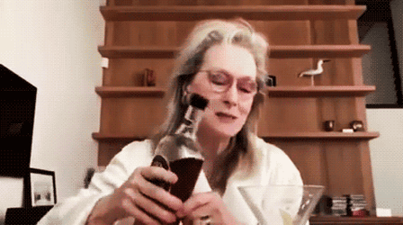 Meryl Streep Getting Drunk GIF