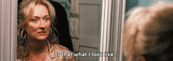 Meryl Streep Having A Conversation With Her Reflection GIF