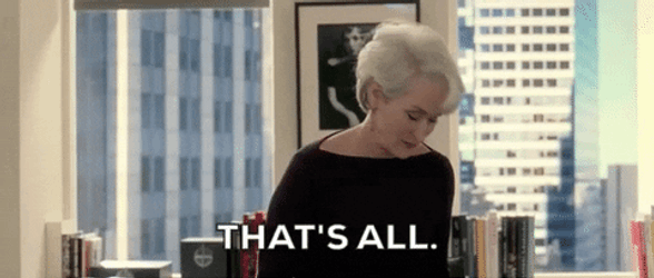 Meryl Streep Miranda Priestly Sits Down Thats All GIF