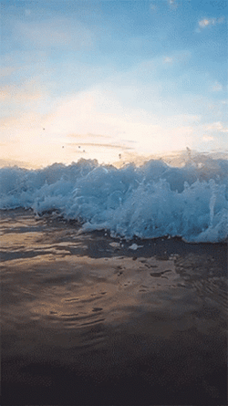Mesmerizing Ocean Waves On Beachside GIF