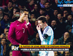 Messi And Ronaldo Exchanging Secrets GIF