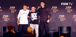 Messi And Ronaldo FIFA Awardees Line Up GIF