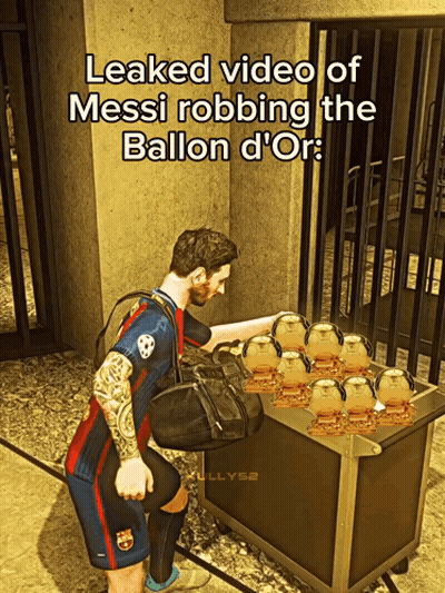 Messi Robbing Ballon D'Or GIF