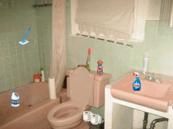Messy Bathroom Cleaning GIF