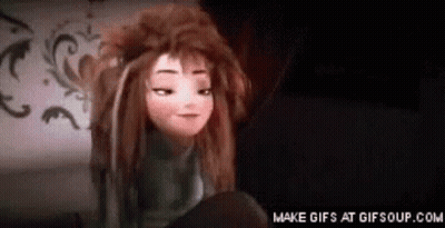 Messy Hairdo Cartoon Girl On Bed GIF