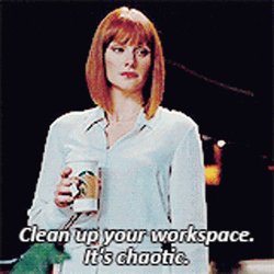 Messy Workspace Jurassic World Claire Dearing GIF