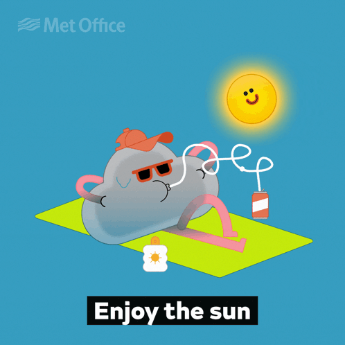Met Office Ad Cloud Lying On Beach GIF