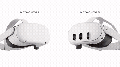 Meta Quest 2 Meta Quest 3S And Meta Quest 3S Are Shown GIF