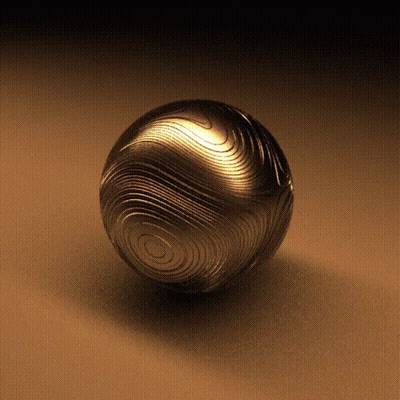 Metal Ball With Pattern On Brown Surface GIF