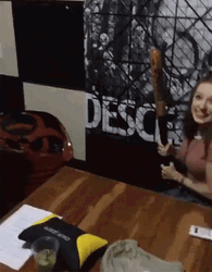 Metal Bat Punch By Girl GIF